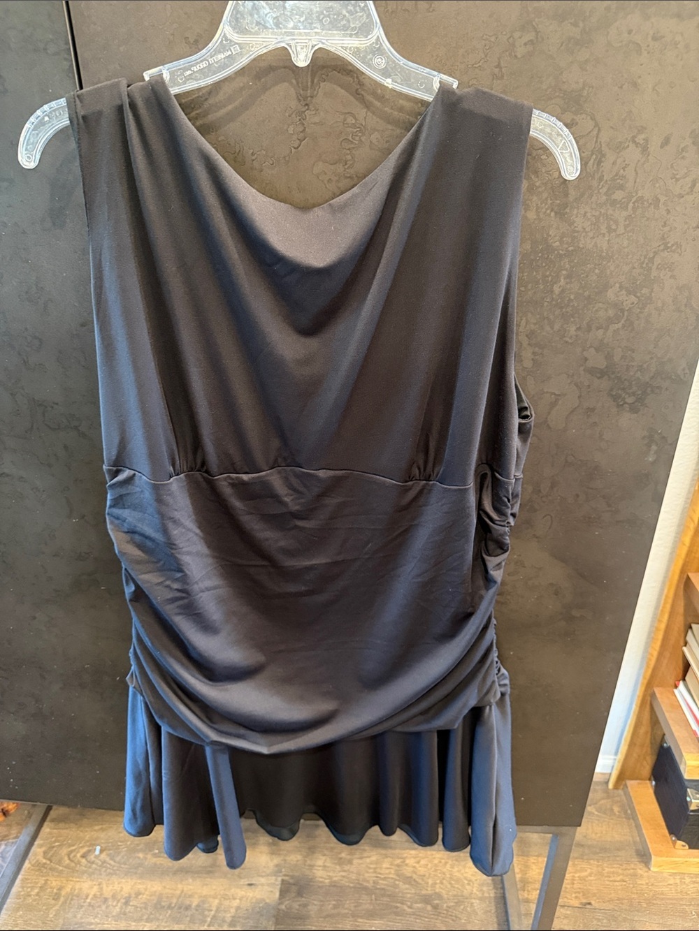 Peppermayo Black Sleeveless Cowl Midi Dress